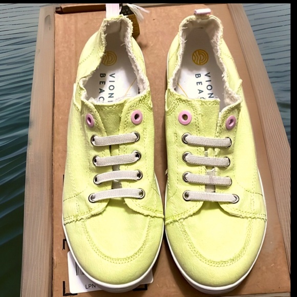 VIONIC PISMO CASUAL SNEAKER Beach Collection laced-up look washable slip-on Sz8 - Picture 6 of 13